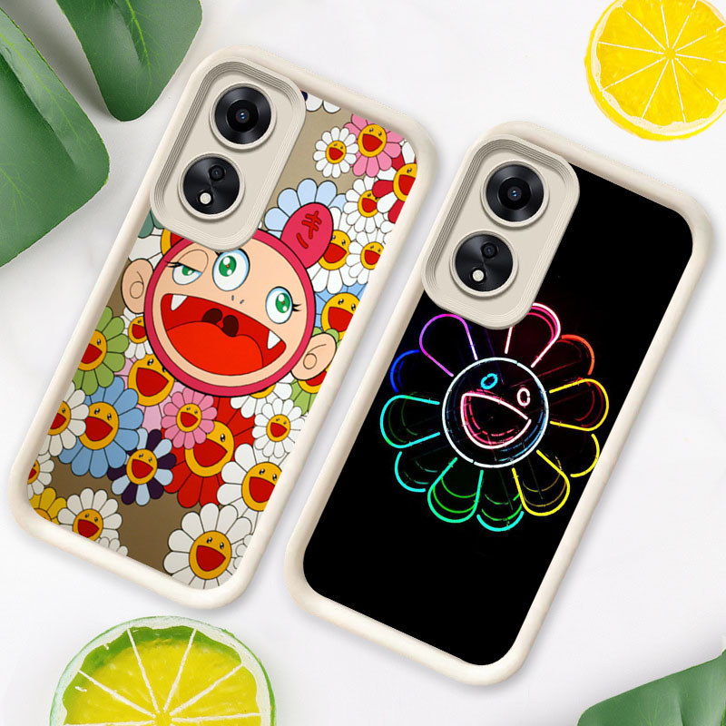 R27 Murakami Takashi Casing untuk Realme Narzo N55 C67 C55 Kasus(Hitam/Putih)