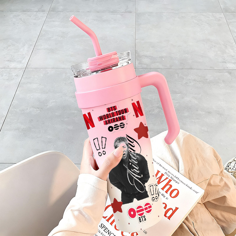 BTS World Tour Travling  Mug Tumbler Gelas Kapasitas Besar 1200ml Botol minum aesthetic 40oz Termos 