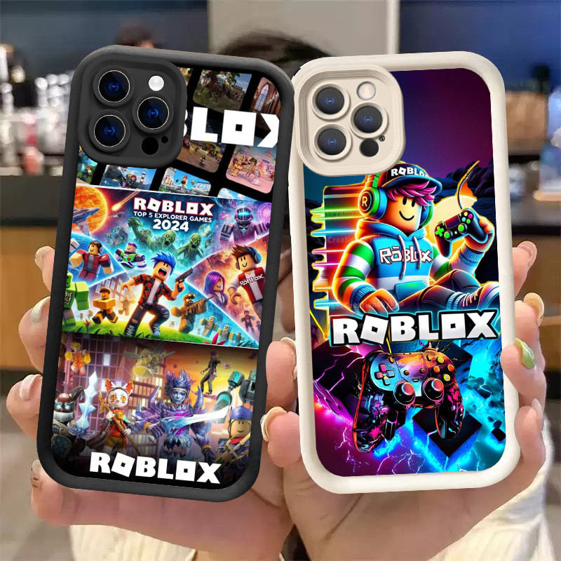 P-40 Roblox Game Casing hp silikon tipis dan ringan untuk iPhone 15 14 16 17 Pro Max