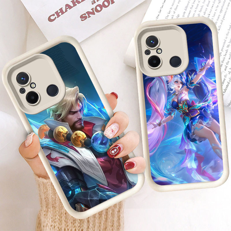 M50 Mobile Legends Hitam Casing untuk Xiaomi Redmi POCO 12C 9C 10A C31 C55 10C Kasus Putih