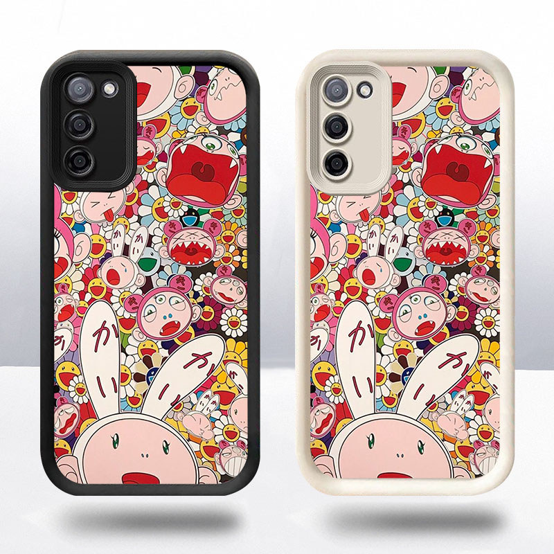 R27 Murakami Takashi Casing untuk Samsung FE A71 A51 S20 A31 Kasus(Hitam/Putih)