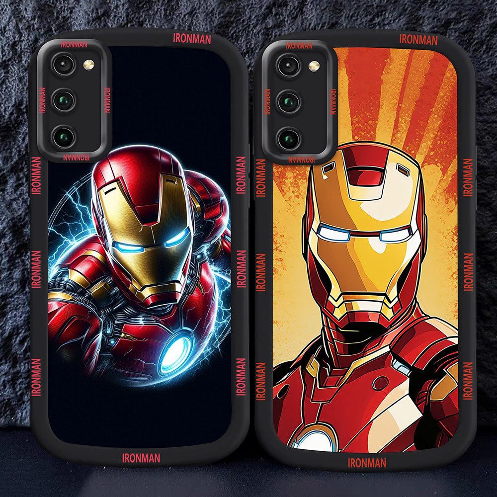 Casing untuk Samsung A51 A02S A03 A03S Hitam dan putih Case M37 Iron Man