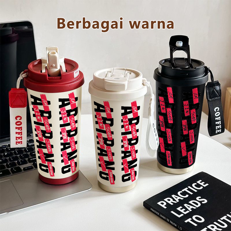Tumbler BTS Names Red Tags Mug Termos air 500ml Botol Premium Isolasi Vakum air Stainless steel 316 
