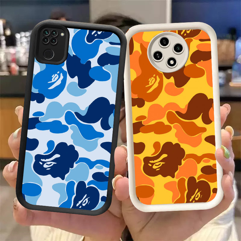 P-79 BAPE Casing hp silikon tipis dan ringan untuk Xiaomi Redmi Note 9 9S 8 Pro Max