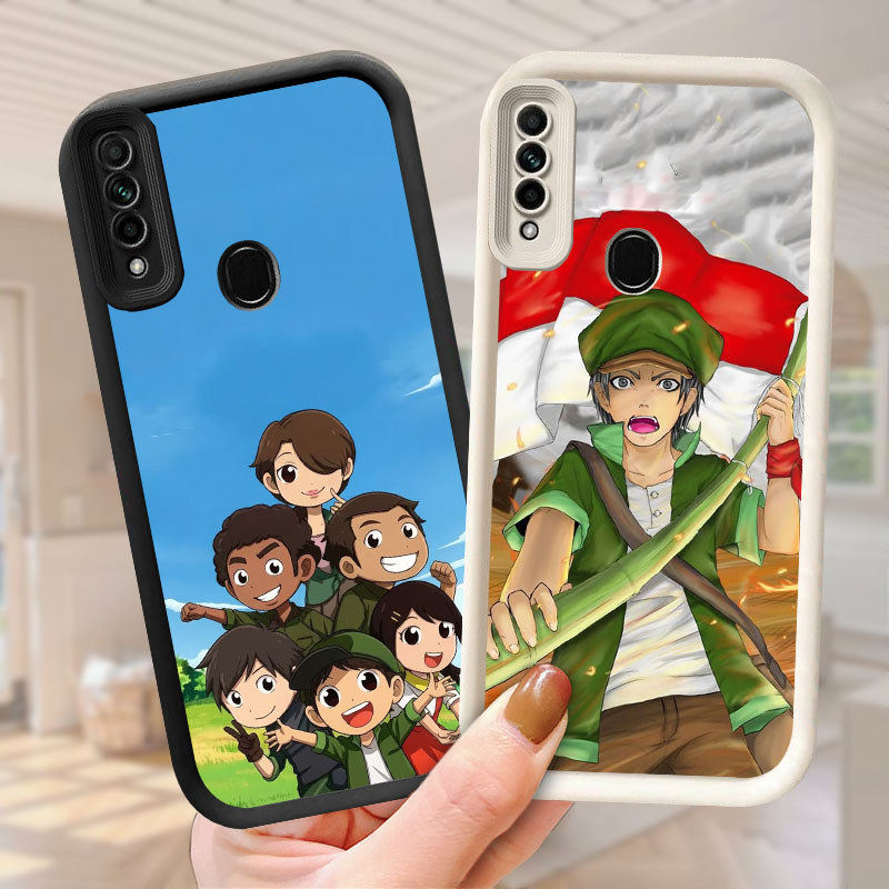 Battle of Surabaya Casing untuk OPPO Reno A91 F15 A31 3 2020 Kasus Ponsel(Hitam/Putih) Cover