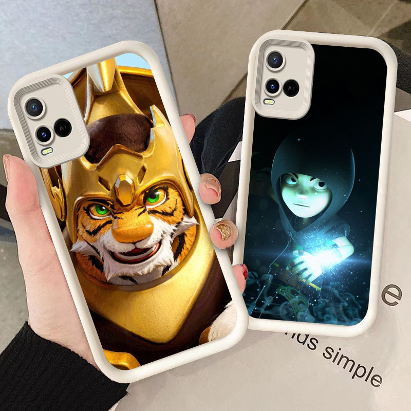 Knight Kris Casing untuk VIVO V20 Y21e Y21 Y21t Y21s Y33s Pro Kasus Ponsel(Hitam/Putih) Cover