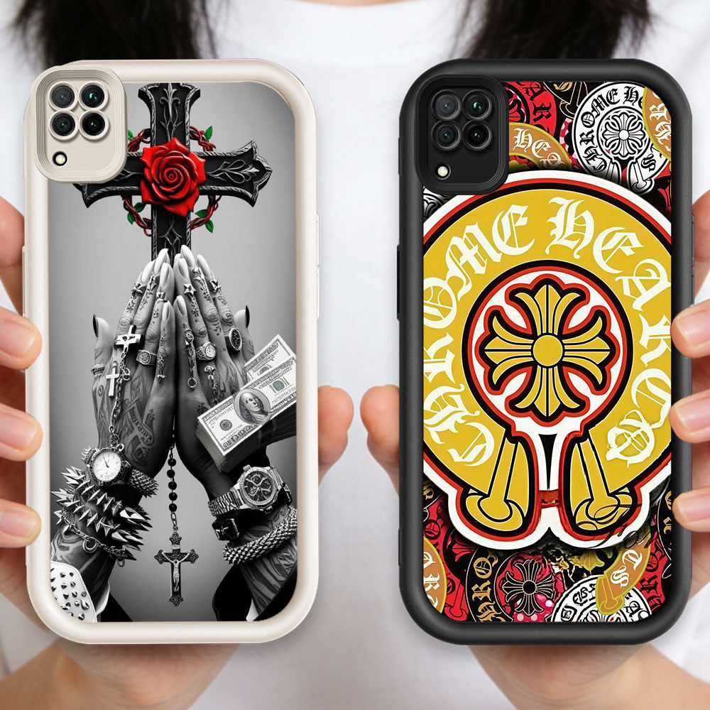 P-85 Jesus Cross Casing hp silikon tipis dan ringan untuk Samsung A12 J2 A22 J7 Prime 5G
