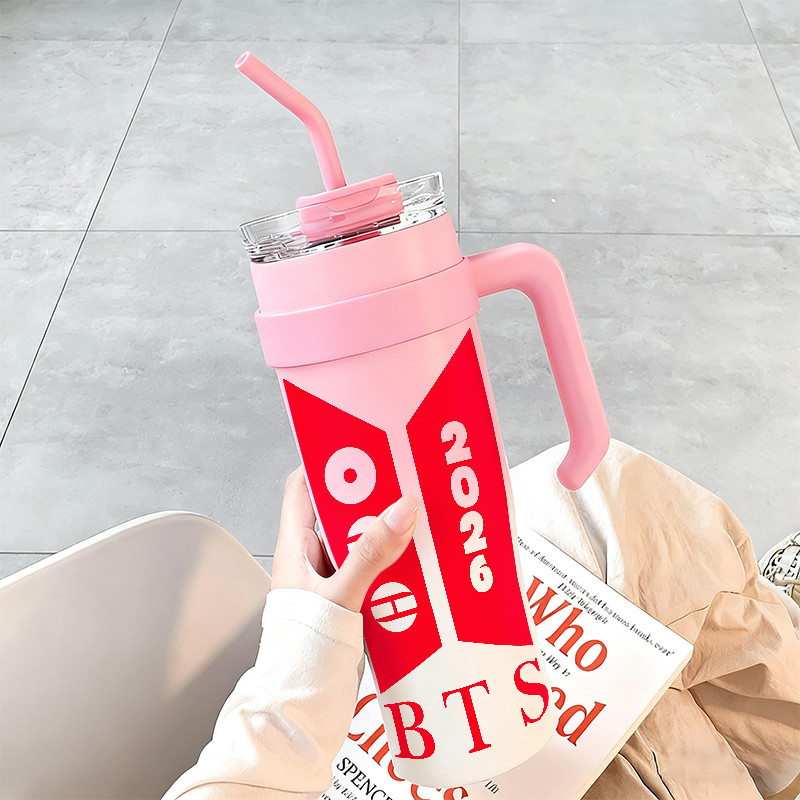 2026 BTS Logo  Mug Tumbler Gelas Kapasitas Besar 1200ml Botol minum aesthetic  40oz Termos air panas