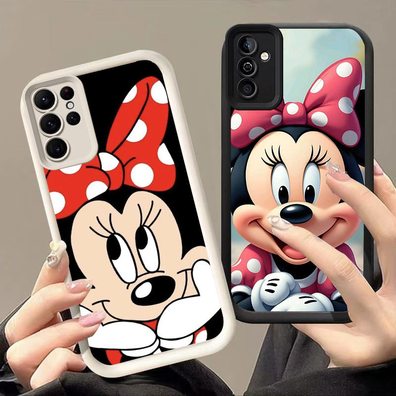 CU-64 Mickey and Minnie Shockproof Soft Casing untuk Samsung A54 FE S25 M15 A55 S21 S24 Ultra 5G 4G