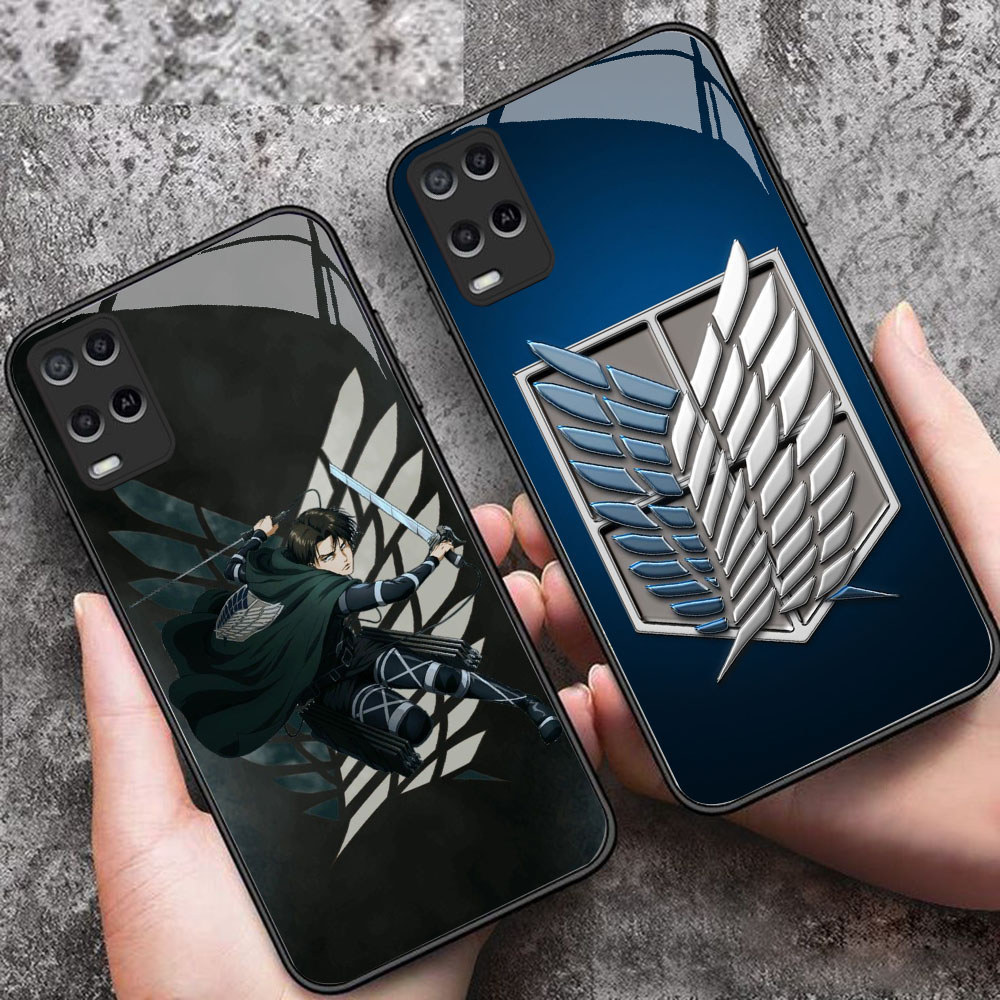 DK-32 Attack on Titan HD Glass Casing HP Realme 2 8 8i 9 C30 C30S Narzo 50 Pro