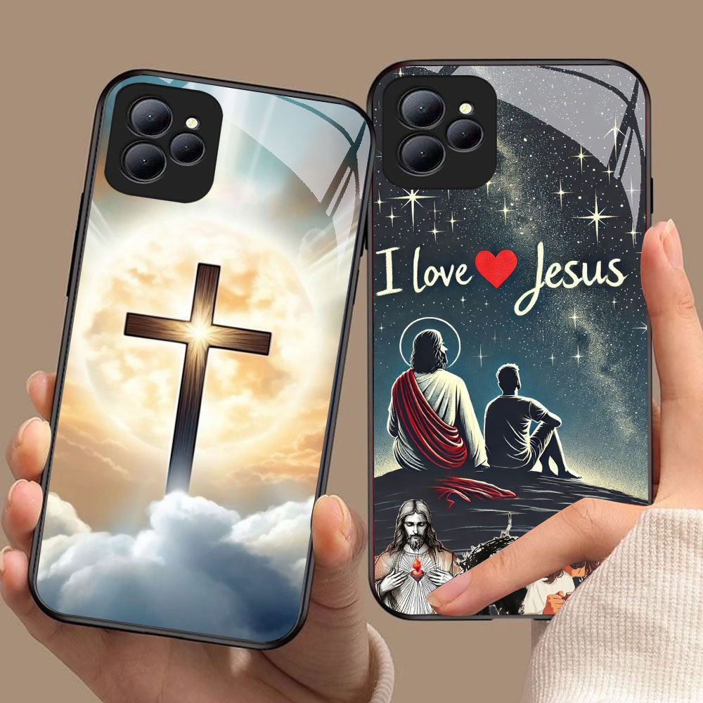 DK-69 Jesus HD Glass Casing untuk Infinix Smart 6 7 8 Hot 9 10 11 Play 30i Note 40 40i 50 50i Pro Pl
