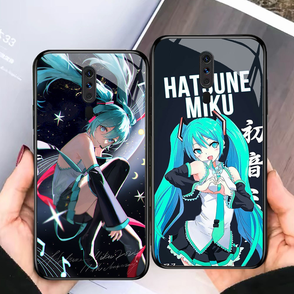 TF-57 Hatsune Miku HD Glass Casing HP OPPO A9 A15 A15S A9X F11 Reno 2F 2Z Pro