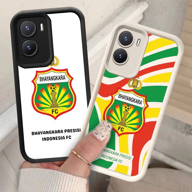 Casing untuk VIVO IQOO 10 13 NEO Z9 Z9X Z10 Turbo 5G Kasus Hitam atau Putih P1 Bhayangkara FC