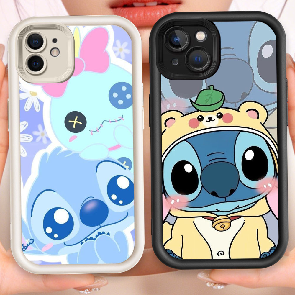 P-46 Stitch Casing hp silikon tipis dan ringan untuk iPhone 12 11 13 Mini Pro Max