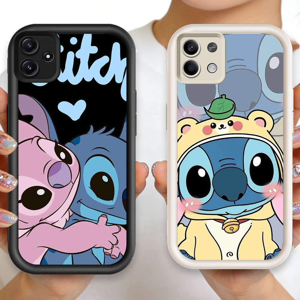 P-46 Stitch Casing hp silikon tipis dan ringan untuk Xiaomi Redmi Note 12 13 14 13X Pro 5G