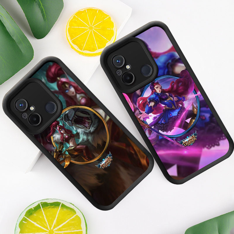 R21 Mobile Legends Casing untuk Xiaomi Redmi POCO 12C 9C C31 10A C55 10C Kasus(Hitam/Putih)