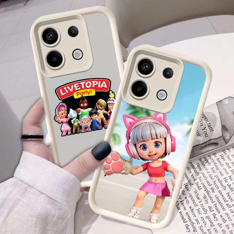 U8 Livetopia Party Casing untuk Infinix Note Zero 40S 40 30 Pro Plus 5G Kasus(Hitam/Putih) Cover