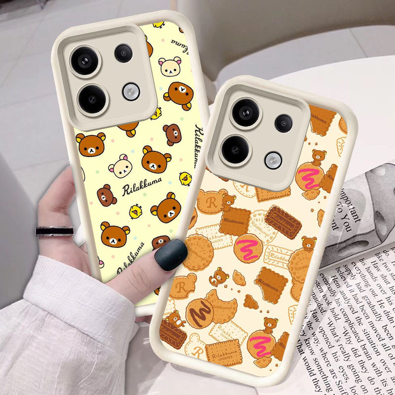 U24 Rilakkuma Casing untuk Infinix Note Zero 40S 40 30 Pro Plus 5G Kasus(Hitam/Putih) Cover