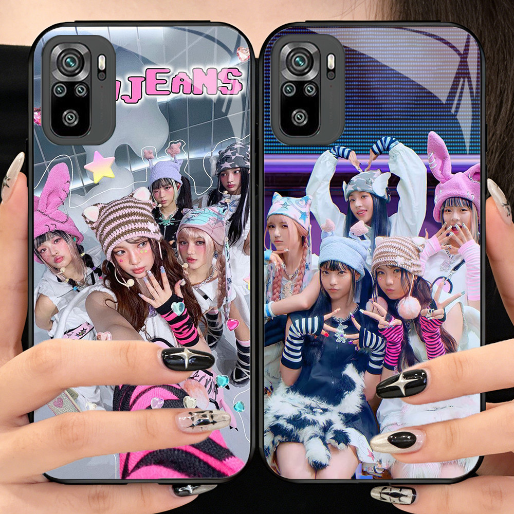 P-37 NewJeans PUBG Casing ponsel kaca tempered Xiaomi Redmi Note Poco M4 SE M3 10S 10T 11S 11 M5S 10