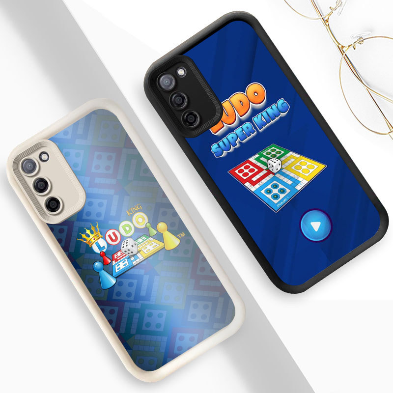 R10 Ludo King Casing untuk Samsung A02S M02S F02S A03S Core A02 M02 A03 Kasus(Hitam/Putih)