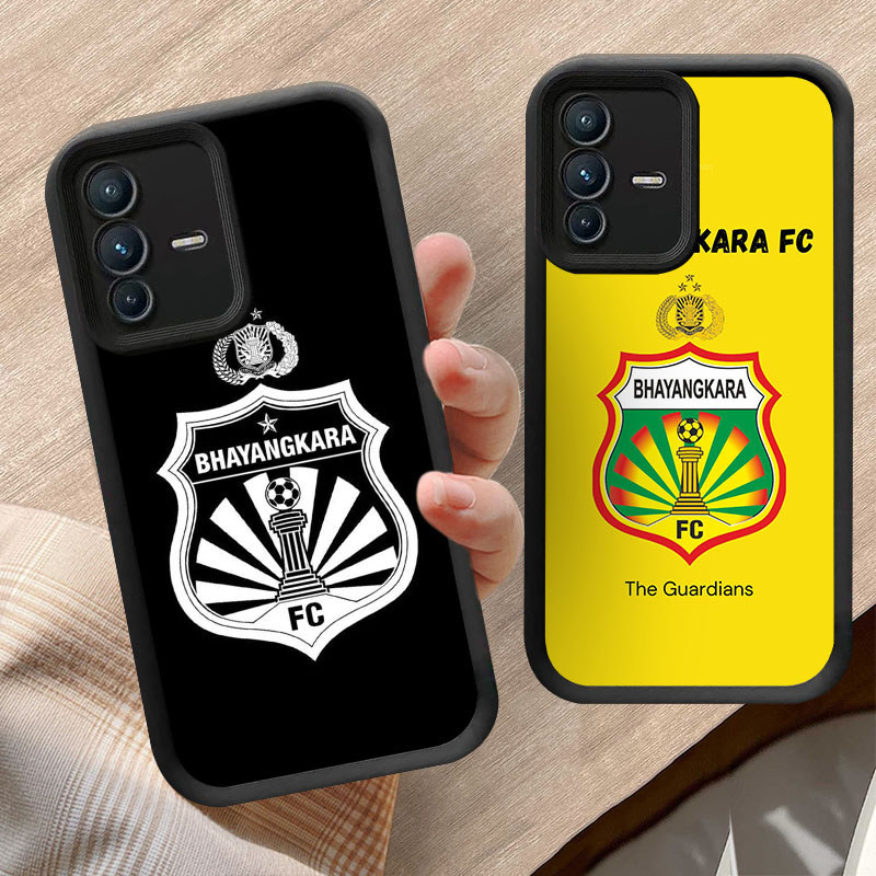 Casing untuk VIVO Y200 V23 Y75 V50 V23E Lite 5G Kasus Hitam atau Putih P1 Bhayangkara FC