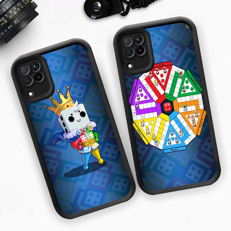 R10 Ludo King Casing untuk Samsung M17 A12 F07 A22 M07 5G Kasus(Hitam/Putih)