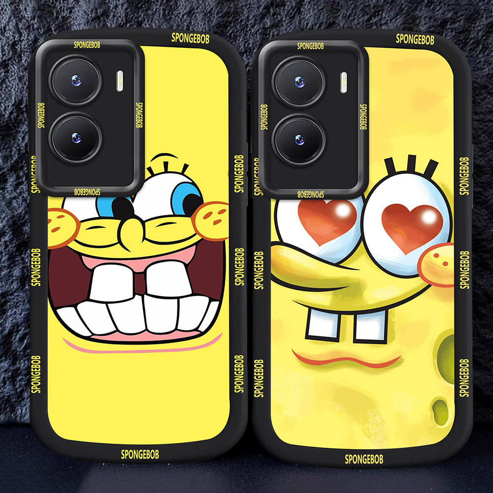 Casing untuk VIVO Y15S Y01A Y01 Y02a Y02t Y15A Y16 Y02 Hitam dan putih Case M31 Spongebob