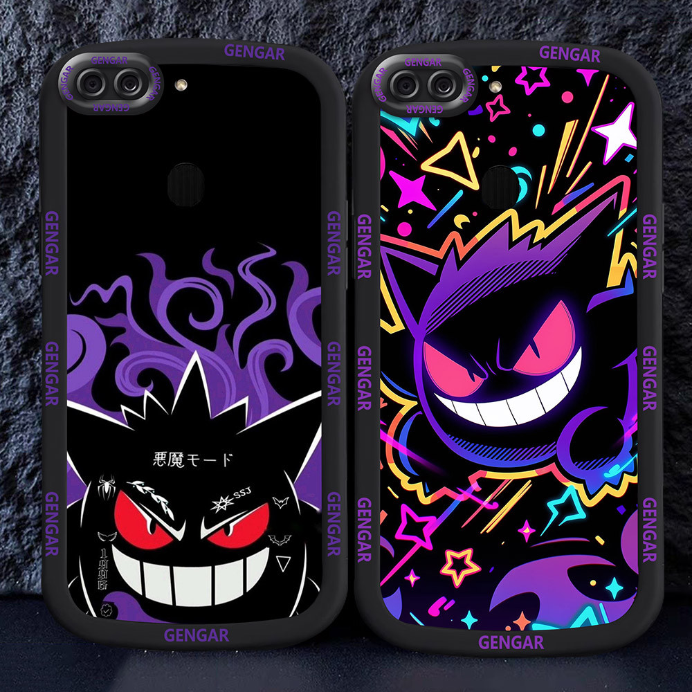 Casing untuk OPPO A5S A12 A1K A11K A7 A12S Hitam dan putih Case M18 Pokemon Gengar