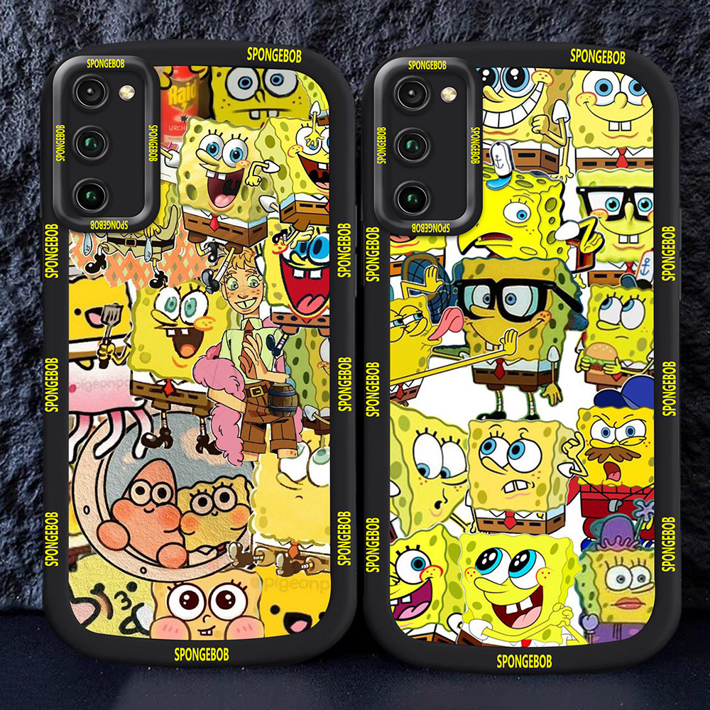 Casing untuk Samsung A51 A02S A03 A03S Hitam dan putih Case M27 Spongebob