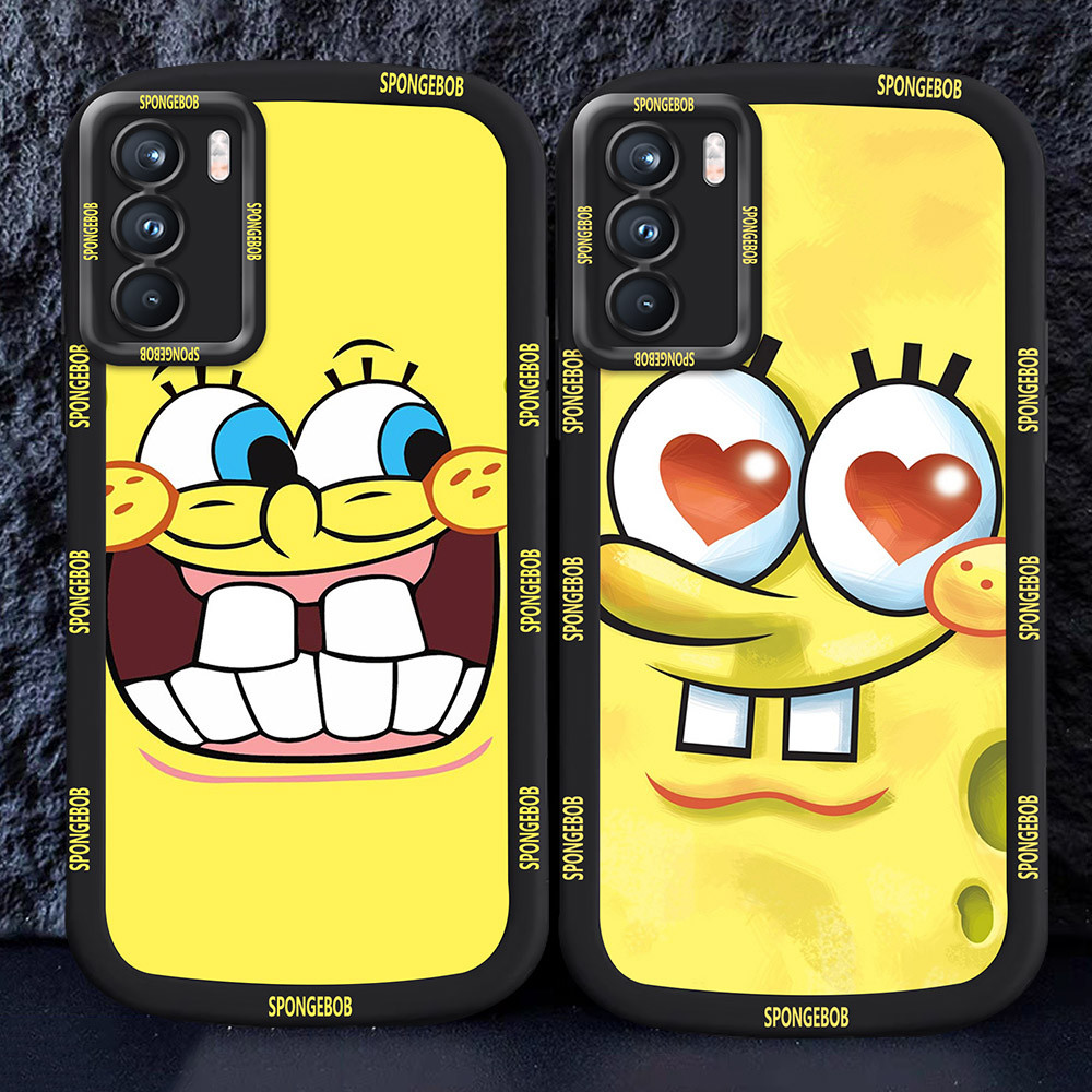 Casing untuk OPPO A16 A16S A54S Hitam dan putih Case M31 Spongebob