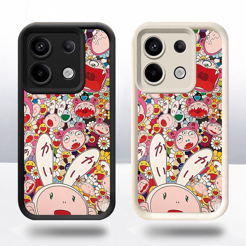 R27 Murakami Takashi Casing untuk Infinix Tecno Smart Pova POP 20 7 GT 30 5 Pro 5G Kasus(Hitam/Putih