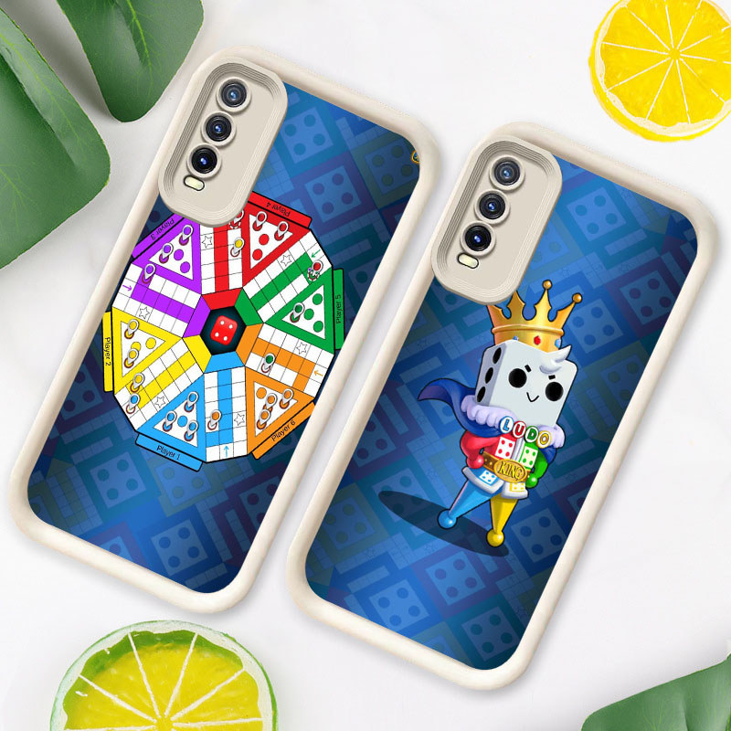 R10 Ludo King Casing untuk VIVO S1 Y20i Y66 Y11s Y20 Y12s Y20s Pro Kasus(Hitam/Putih)