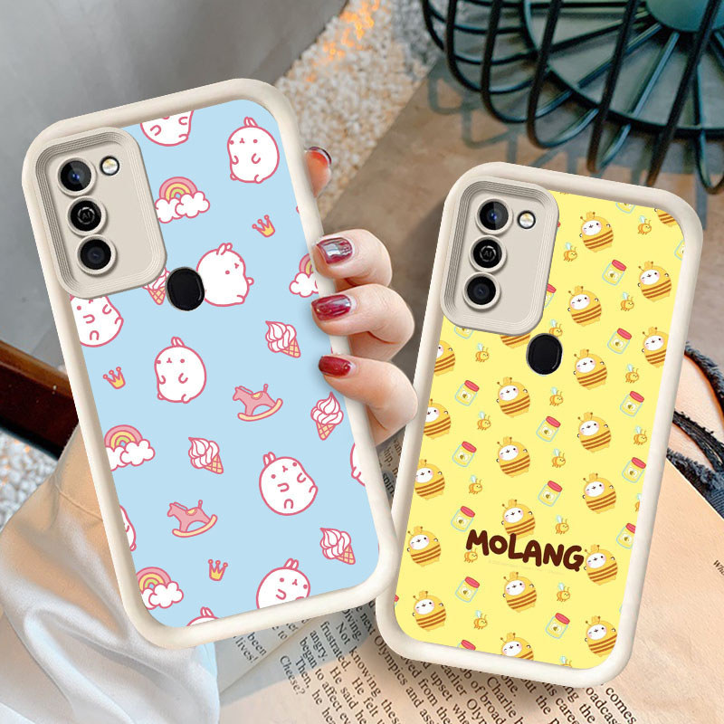 Casing untuk Infinix Smart HOT Ram2 Ram3 12 11 5 10 6 Plus Play Kasus Hitam atau Putih P34 Molang Ra