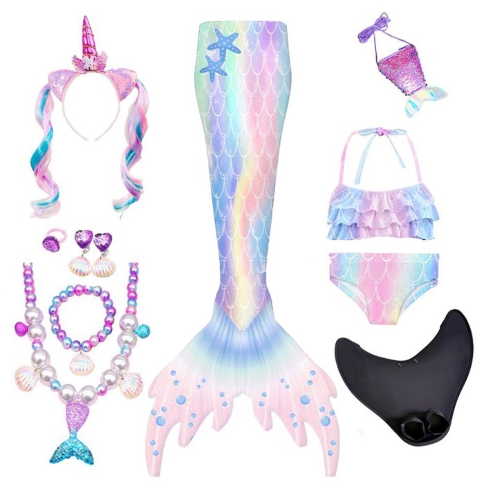 Girls Mermaid Swimsuit Ariel Princess Swimsuit Mermaid Tail Spa Swimsuit Bikini Fish Scales