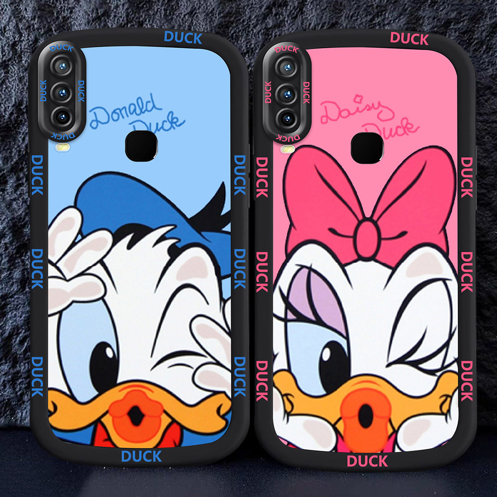 Casing untuk VIVO Y91 Y12 Y95 Y93 Y17S Y17 Y15 Hitam dan putih Case M21 Donald Duck