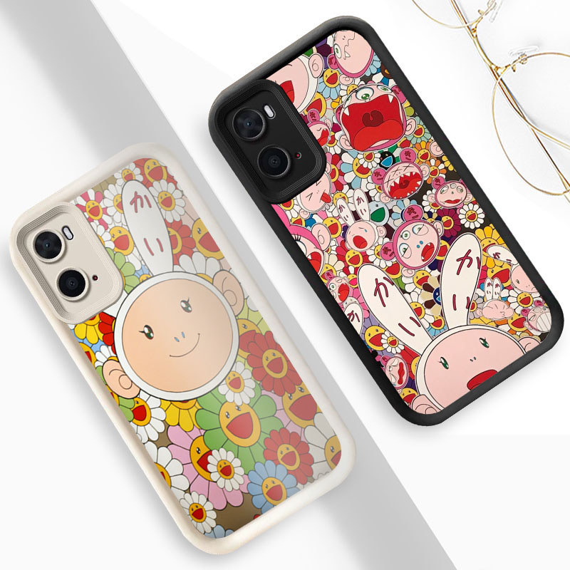 R27 Murakami Takashi Casing untuk Realme 9i C33 Kasus(Hitam/Putih)