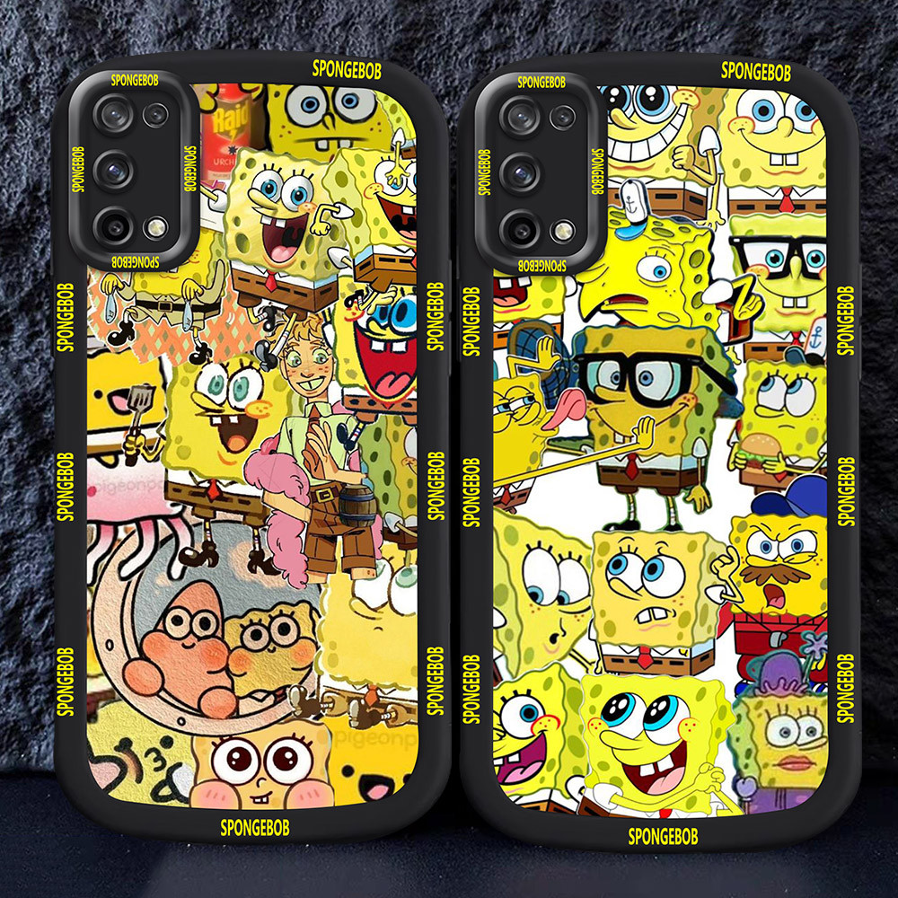 Casing untuk OPPO Reno 5F A72 A52 A74 A92 A94 A95 Hitam dan putih Case M27 Spongebob