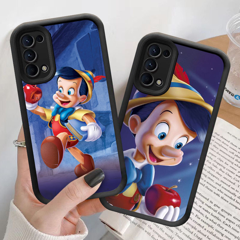U21 Pinocchio Casing untuk OPPO Reno Find A72 A52 F19s F19 4 X3 A95 A92 6 5 Lite 5G Kasus(Hitam/Puti