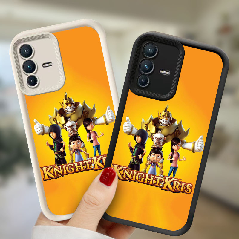 Knight Kris Casing untuk VIVO V23 V50 Y75 V23E Y200 Lite 5G Kasus Ponsel(Hitam/Putih) Cover
