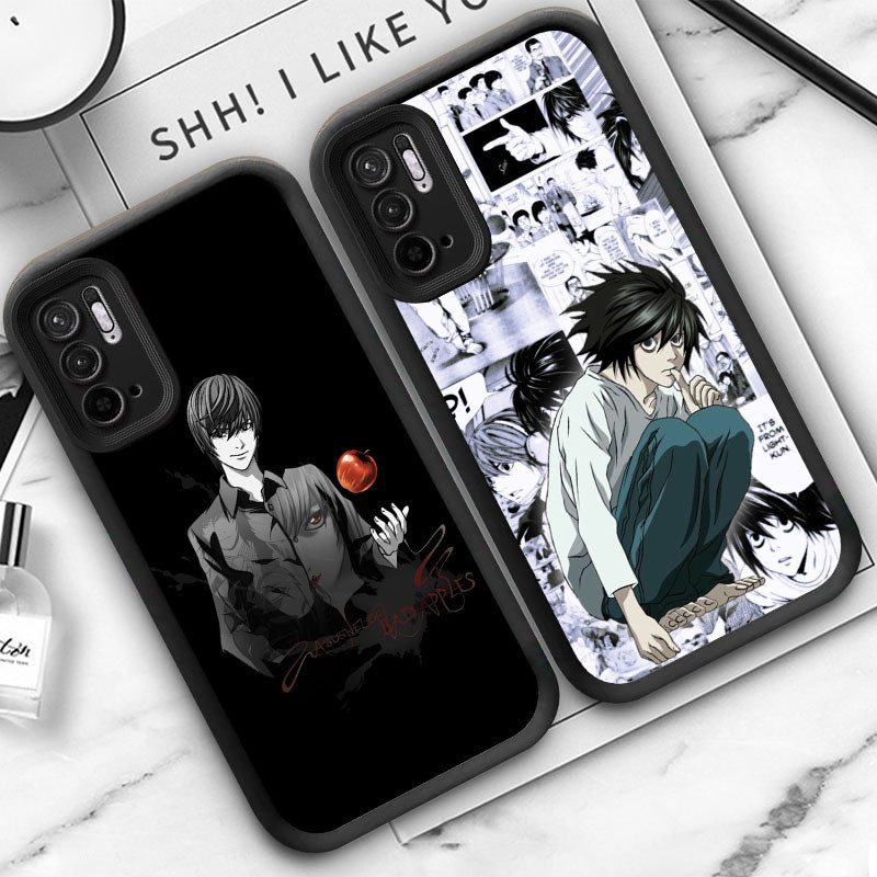 M7 Death Note Hitam Casing untuk Xiaomi Redmi Note 10T 10S 10 Pro 5G Kasus Putih