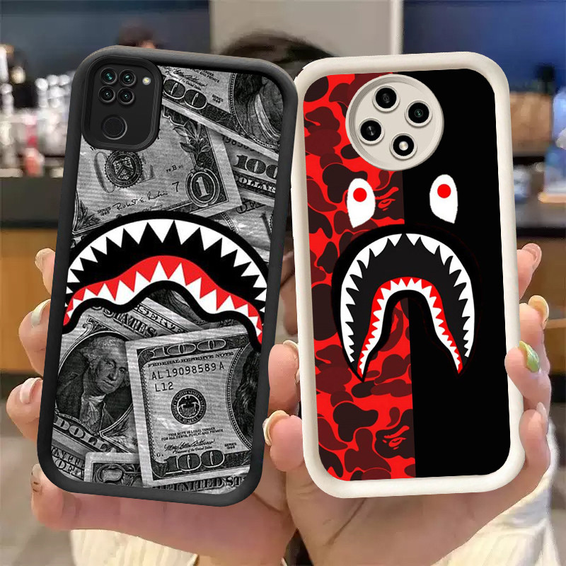 P-54 BAPE Casing hp silikon tipis dan ringan untuk Xiaomi Redmi Note 9 9S 8 Pro Max