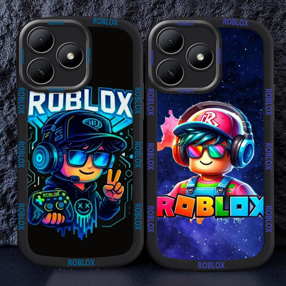 Casing untuk Realme C30 C35 C33 C53 C55 Hitam dan putih Case M1 Roblox