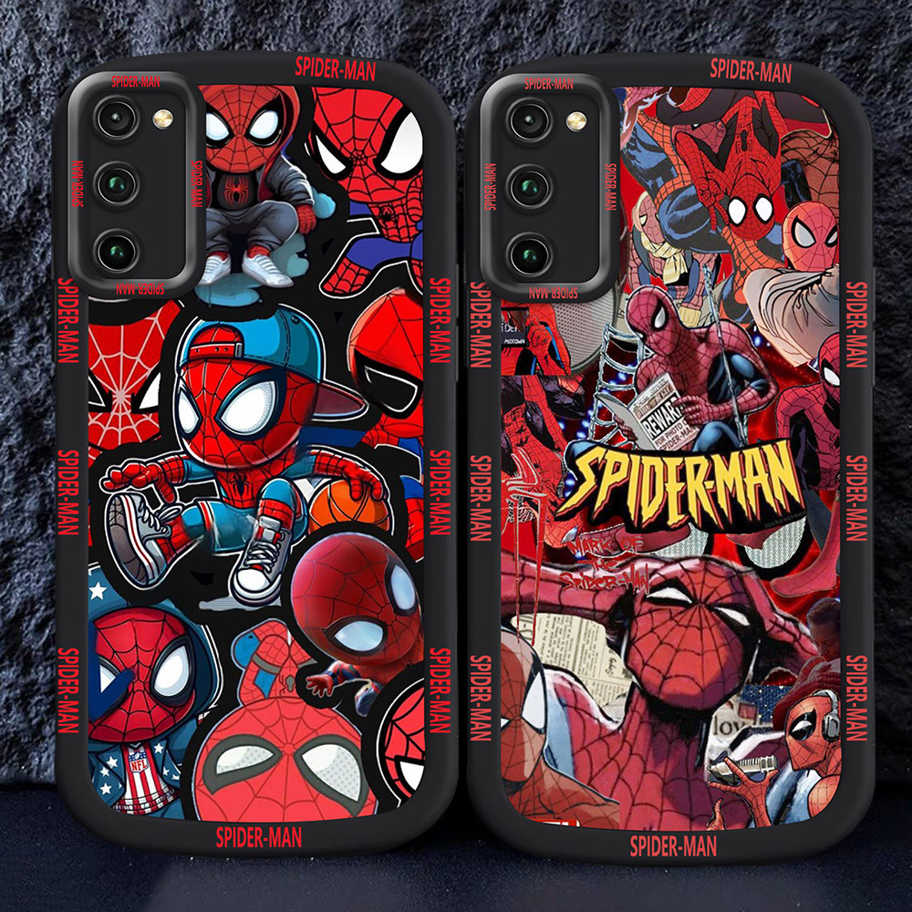 Casing untuk Samsung A51 A02S A03 A03S Hitam dan putih Case M15 Spider-man