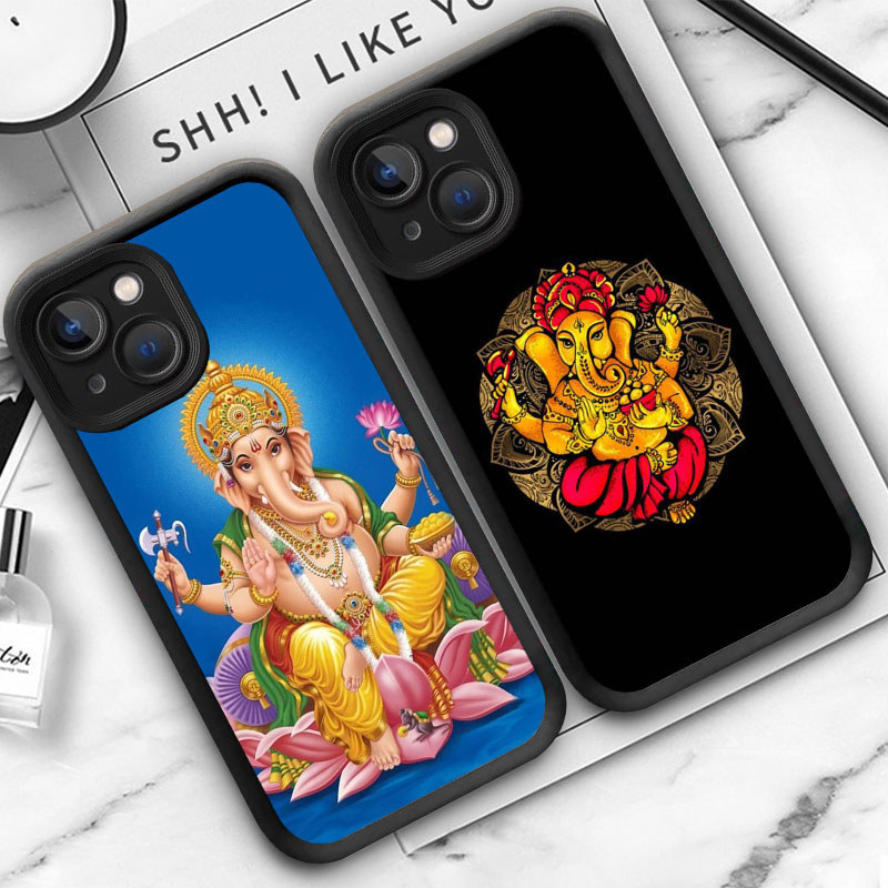 M20 Ganesha Hitam Casing untuk iPhone 16 15 XS X XR 17 Pro Max Kasus Putih