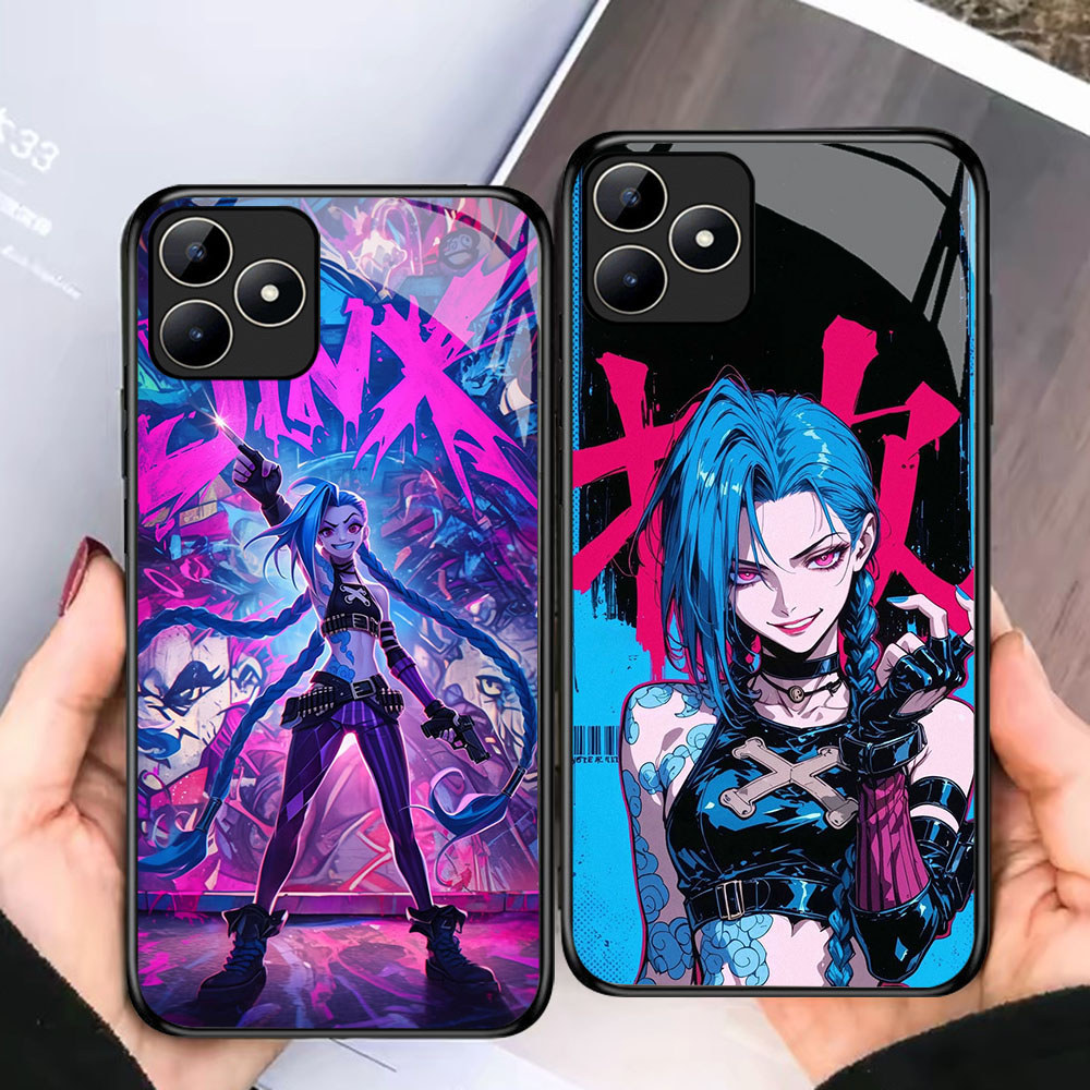 TF-35 Arcane Jinx HD Glass Casing HP Realme 7i C67 C31 C55 C53 C33 C35 C17 GT 6 Narzo N53 50A Prime