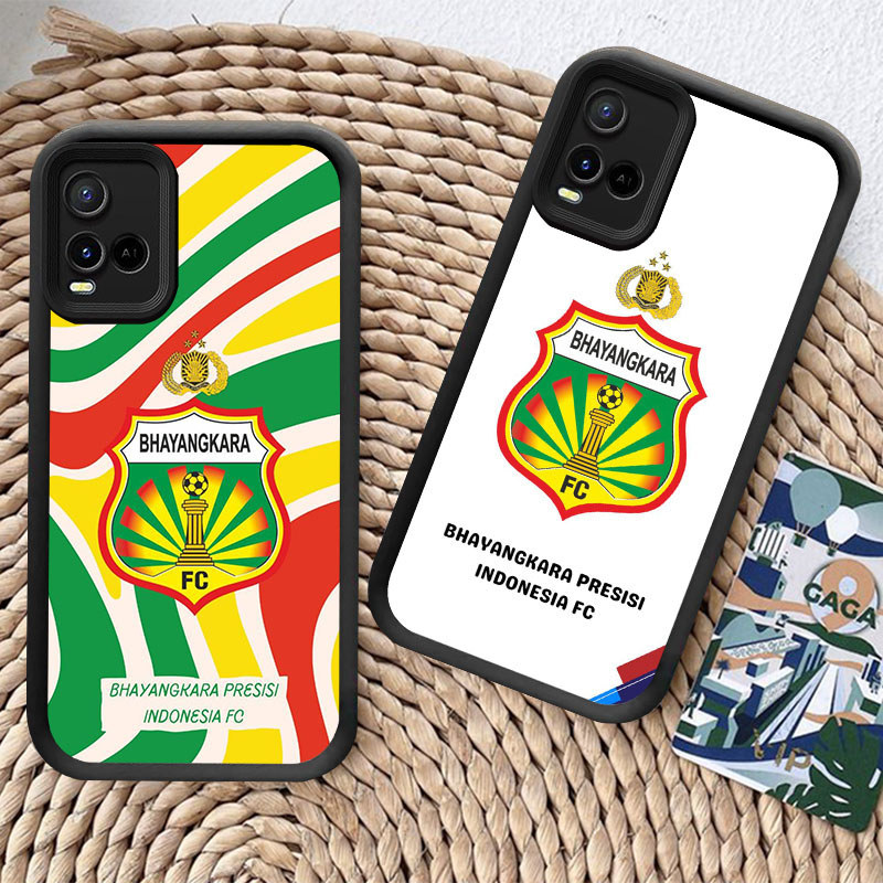 Casing untuk VIVO Y21 Y21t Y33s V20 Y21s Y21e Pro Kasus Hitam atau Putih P1 Bhayangkara FC