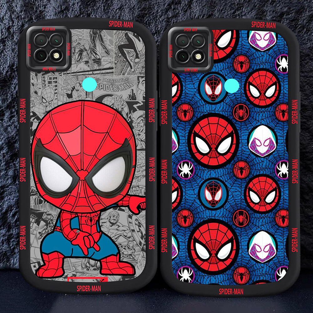 Casing untuk OPPO A15 Reno 4F A93 A15S Hitam dan putih Case M40 Spiderman
