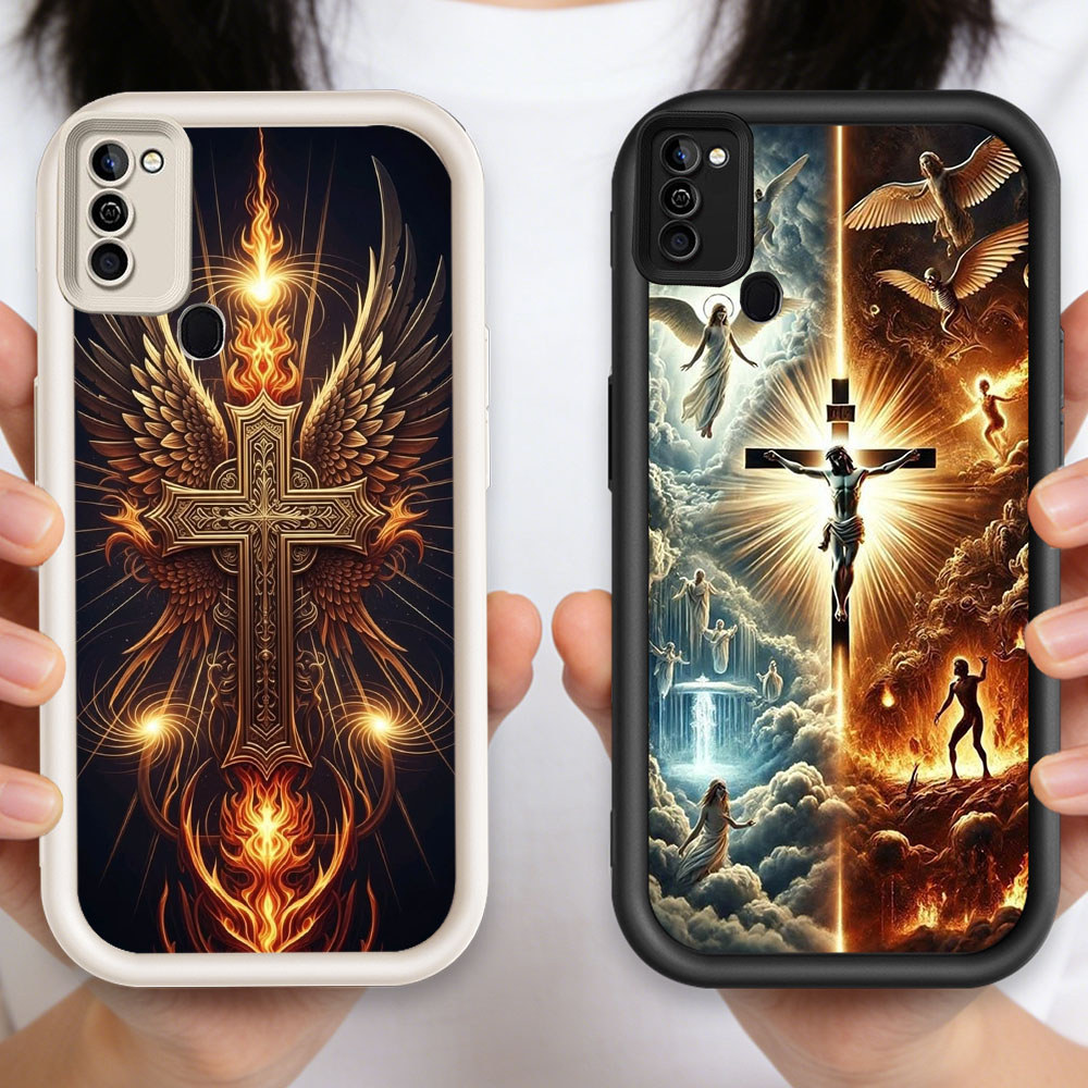 P-32 Jesus Cross Casing hp silikon tipis dan ringan untuk Infinix Smart HOT Note 6 ram2 5 11 10 50 r