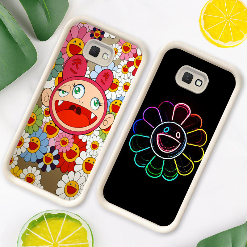 R27 Murakami Takashi Casing untuk Samsung J7 J2 J6 J4 Prime Plus Pro Kasus(Hitam/Putih)