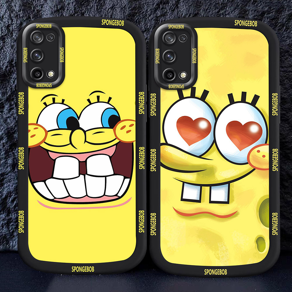 Casing untuk OPPO Reno 5F A72 A52 A74 A92 A94 A95 Hitam dan putih Case M31 Spongebob